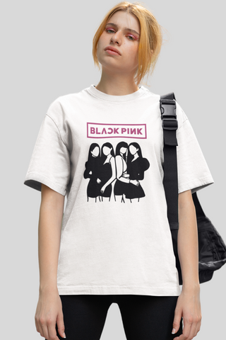 Blackpink Unisex dropshoulder lose T-shirt, BLINK, Kpop band Unisex t-shirt, Jennie, Jisoo, Roe, Lisa T-shirt. Pink Venom Blackpink | Merchkart