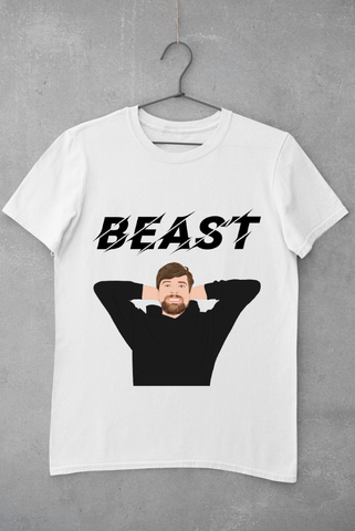 Mr Beast Jimmy Fan Art white Unisex T-shirt | Most Famous Youtuber Tshirt | MrBeast merch | Youtube influencer merch | Merchkart